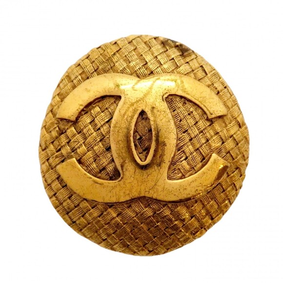 CHANEL Jewelry - CHANEL Gold Logo Brooch